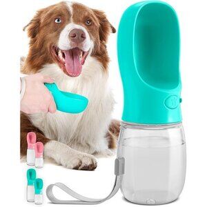 Dog Water Bottle, Leak Proof Portable Puppy Water Dispenser (12oz, Blue)